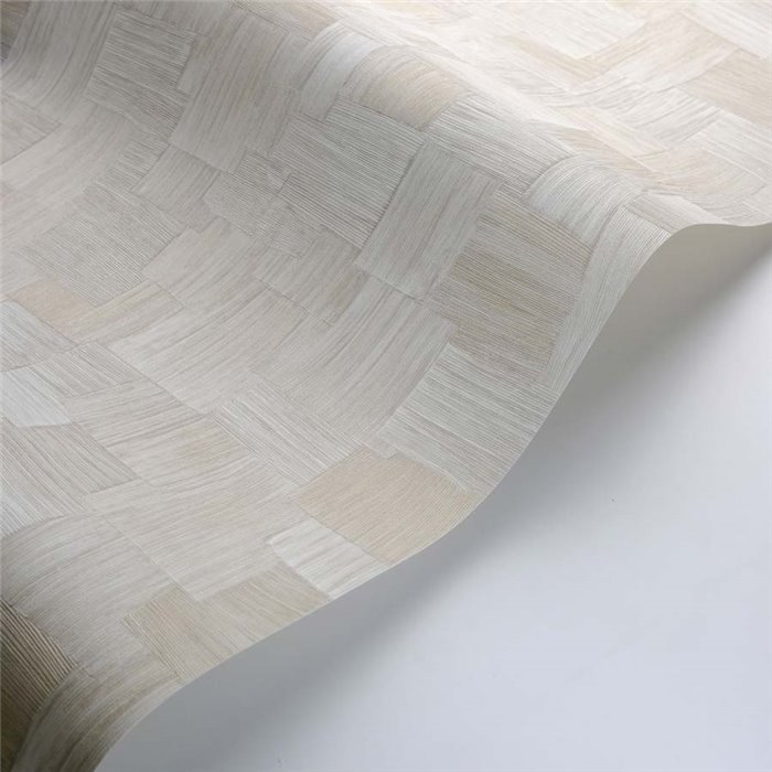 Casadeco|Papier peint fibres naturelles blanc et beige|Tropical