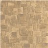 Casadeco|Tapete mit gewebten Naturfasern in Beige, Patchwork-Stil|Raffiaimitation