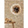Casadeco|Tapete mit gewebten Naturfasern in Beige, Patchwork-Stil|Raffiaimitation