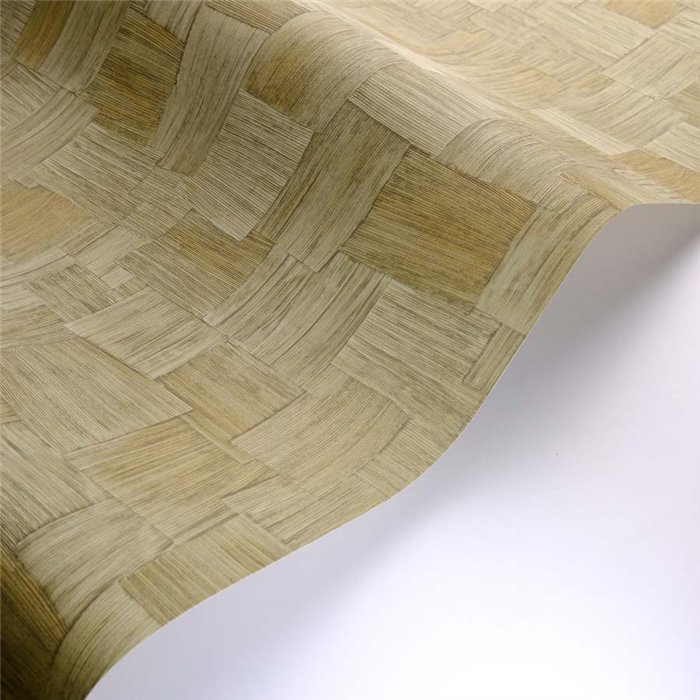 Casadeco|Papier peint fibres naturelles entrelacées vert|Tropical