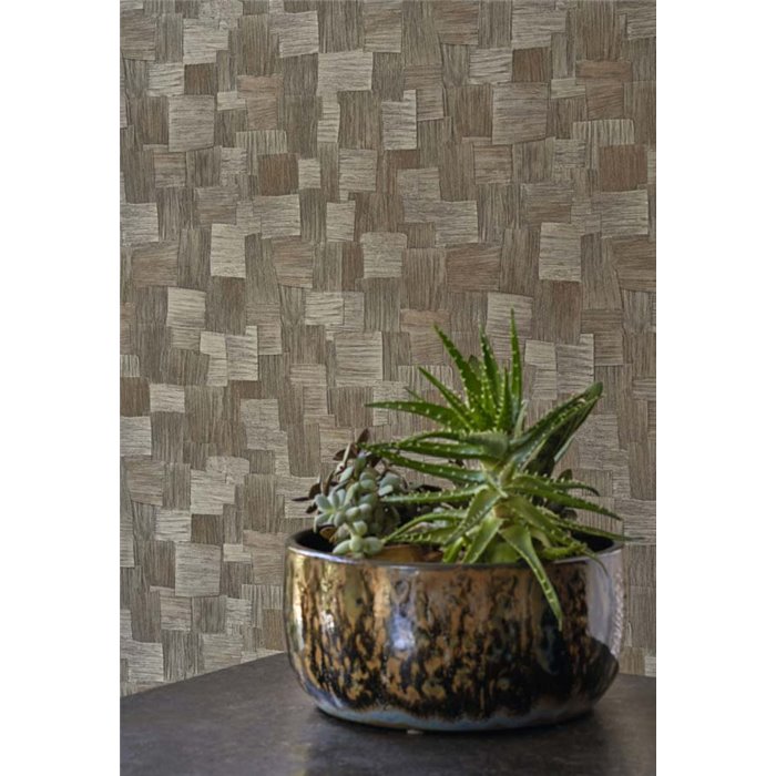 Casadeco|Papier peint fibres naturelles noir|Imitation Raphia