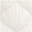Casadeco|Papier peint moderne blanc avec formes d’éventails 3D|Floral