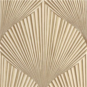 Casadeco|Oriental and modern wallpaper, black fan-shaped leaves|Floral