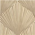 Casadeco|Modern beige wallpaper with palmetto leaf or fan shapes|Floral