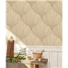 Casadeco|Papier peint moderne beige avec feuilles de palmier éventail|Floral