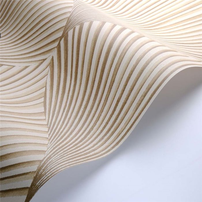 Casadeco|Papel pintado moderno beige con hojas de palmito o forma abanicos|Floral