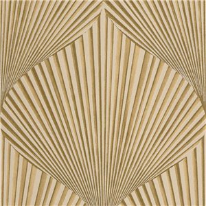 Caselio|Art-Déco-Tapete mit Muscheln in Blau und Gold|Art Deco