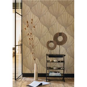 Casadeco|Beige muslin wallpaper with textile effect|Beige 2