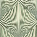 Casadeco|Papier peint style oriental avec feuilles vertes en éventail|Floral
