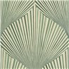 Casadeco|Papier peint style oriental avec feuilles vertes en éventail|Floral