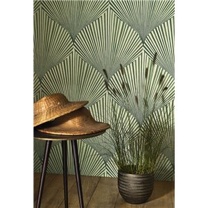 Casadeco|Tapete mit fächerförmigen Blättern, moderner Stil|Orientalisch 2