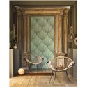 Casadeco|Papier peint style oriental avec feuilles vertes en éventail|Floral