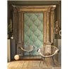 Casadeco|Oriental-style wallpaper with green fan-shaped leaves|Floral