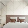 Casadeco|White geometric wallpaper for modern bedroom|Minimalist
