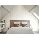 Casadeco|White geometric wallpaper for modern bedroom|Minimalist