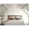 Casadeco|Papel pintado geométrico blanco para dormitorio moderno|Minimalista