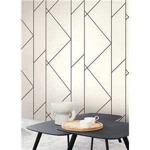 Casadeco|White geometric wallpaper for modern bedroom|Minimalist 2