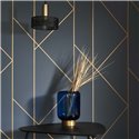 Casadeco|Moderne blaue Tapete mit goldglänzendem geometrischen Muster|Modern
