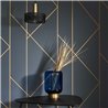 Casadeco|Moderne blaue Tapete mit goldglänzendem geometrischen Muster|Modern