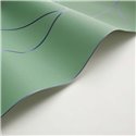 Casadeco|Green geometric wallpaper with bright blue graphic lines|Wallpaper