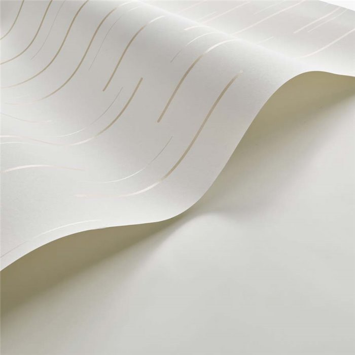 Casadeco|Modern wallpaper with minimalist white and gold stripes|Minimalist