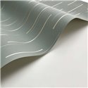 Casadeco|Modern green wallpaper with iridescent gold stripes|Minimalist