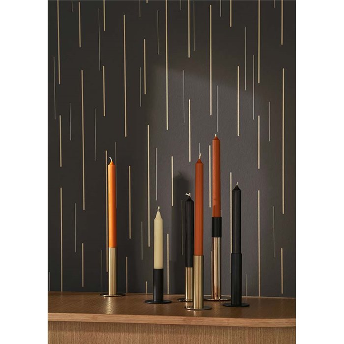 Casadeco|Moderne schwarze Tapete mit glänzenden Goldstreifen|Modern