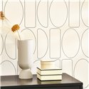 Casadeco|Papel pintado figuras geométricas, diseño moderno beige y negro|Minimalista