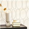 Casadeco|Geometric shapes wallpaper, modern design in beige and black|Minimalist