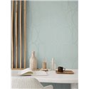 Casadeco|Blue geometric wallpaper with oval shapes, modern minimalist|Modern