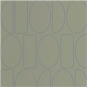 Casadeco|Modern wallpaper with green oval geometric figures|Wallpaper
