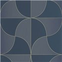 Casadeco|Art Deco inspiration wallpaper, blue with ellipse shapes|Art Deco