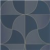 Casadeco|Blaue Art-Déco-Tapete mit Ellipsenmustern|Art Deco