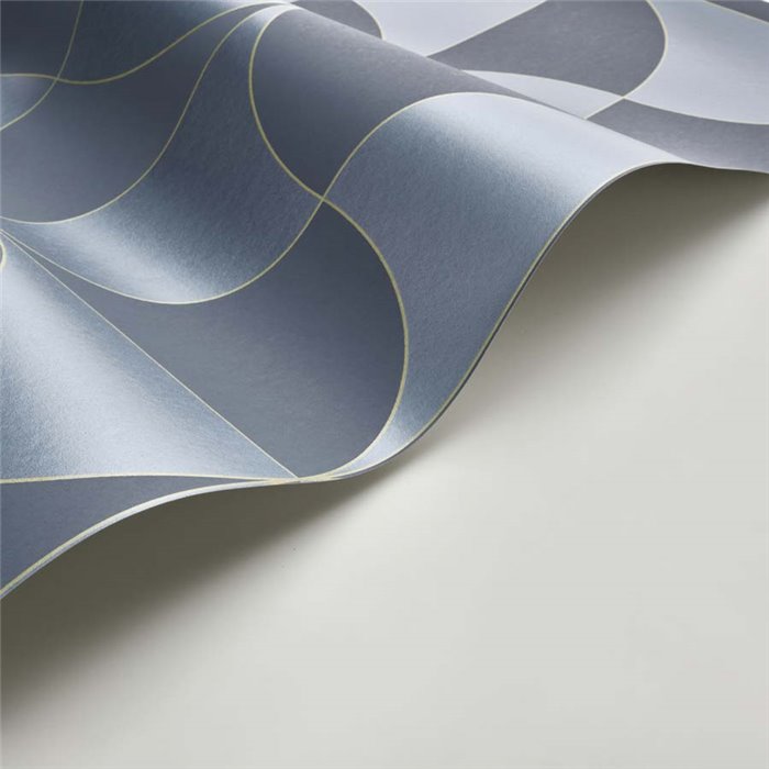 Casadeco|Art Deco inspiration wallpaper, blue with ellipse shapes|Art Deco