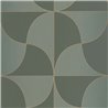 Casadeco|Papel pintado estilo Art Deco verde con formas de elipses|Art Deco