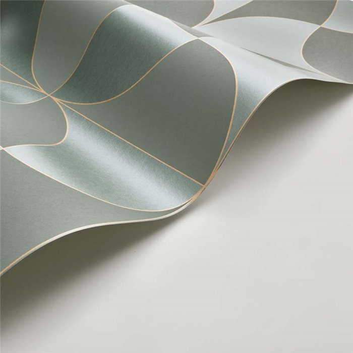 Casadeco|Papier peint style Art déco vert avec formes d’ellipses|Art Déco