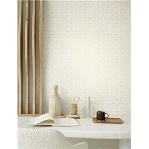 Papeldecor|Art-déco-Tapete Grün mit Metallic-Motiven, Putzoptik|Tapeten 2