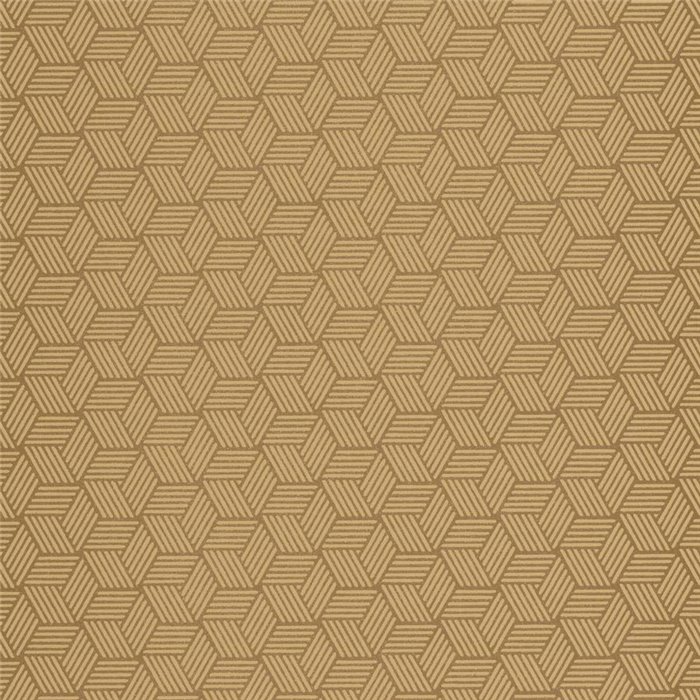 Casadeco|Papel pintado moderno con pequeños cubos isométricos amarillo brillo|Efecto 3d