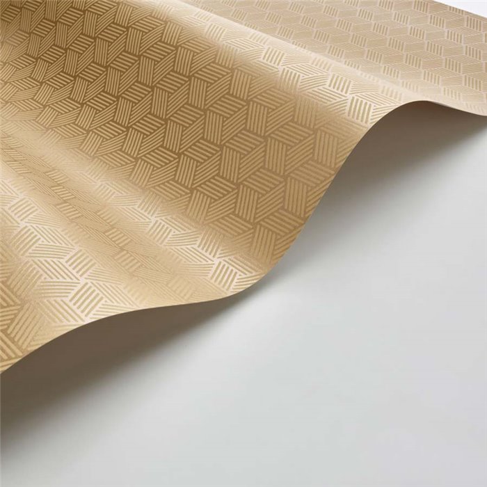 Casadeco|Papel pintado moderno con pequeños cubos isométricos amarillo brillo|Efecto 3d