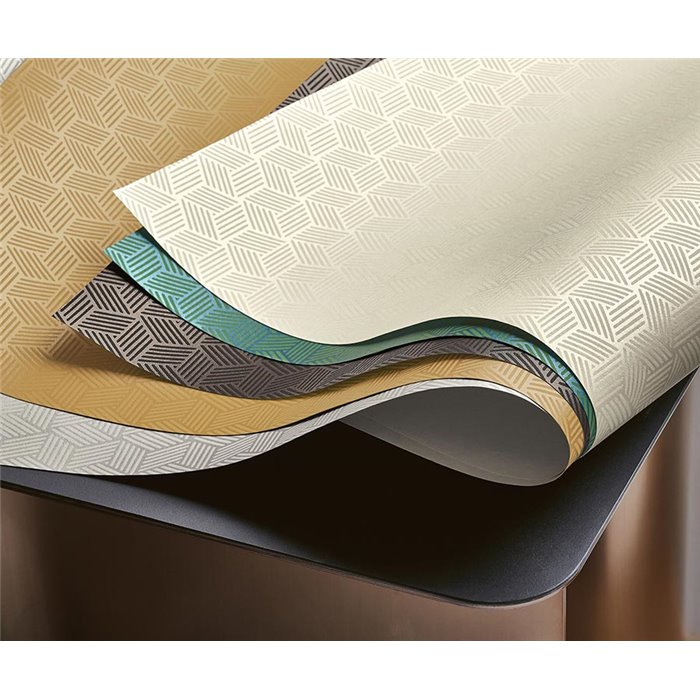 Papel pintado estilo moderno gris con brilo, cubos isométricos 3D - Casadeco Alchimie 89949180