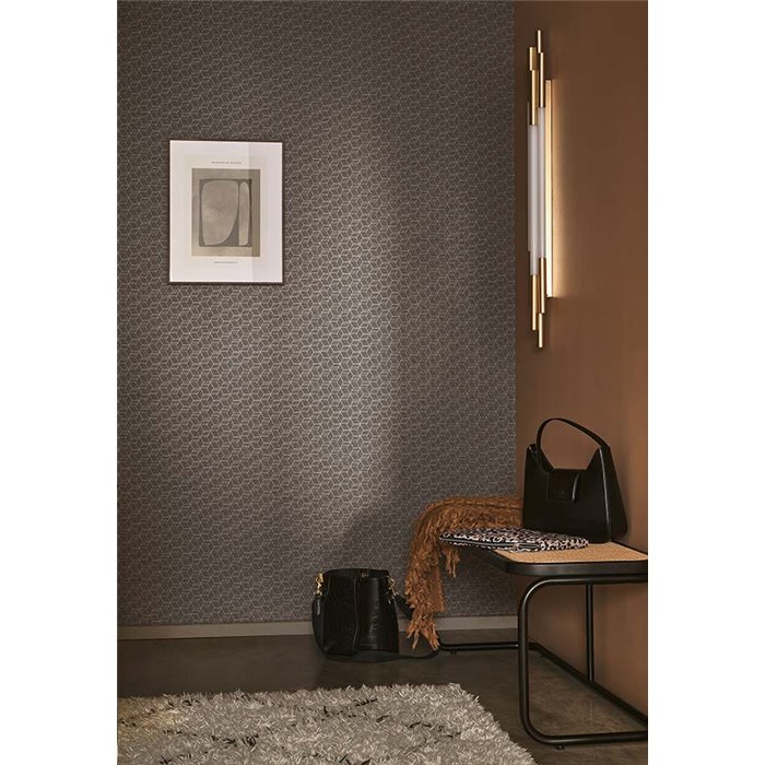 Casadeco|Papel pintado cubos isométricos estilo moderno, tonos oscuros|Papel Pintado