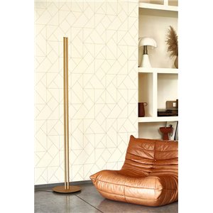 Casamance|Papier peint mosaïque géométrique blanc et doré|Minimaliste 2