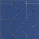 Casadeco|Blue geometric wallpaper with offset diamond shapes|Wallpaper