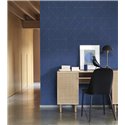 Casadeco|Blue geometric wallpaper with offset diamond shapes|Wallpaper