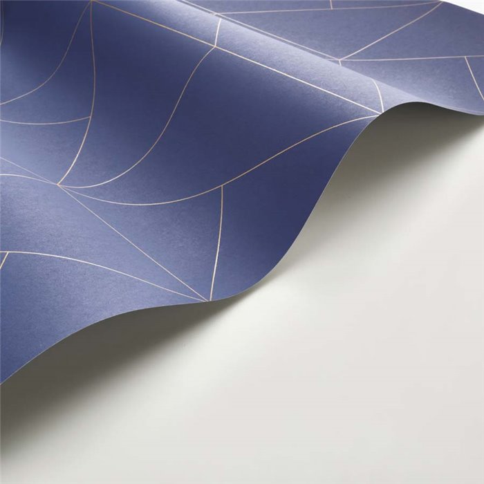 Casadeco|Papier peint géométrique bleu avec losanges décalés|Papier Peint