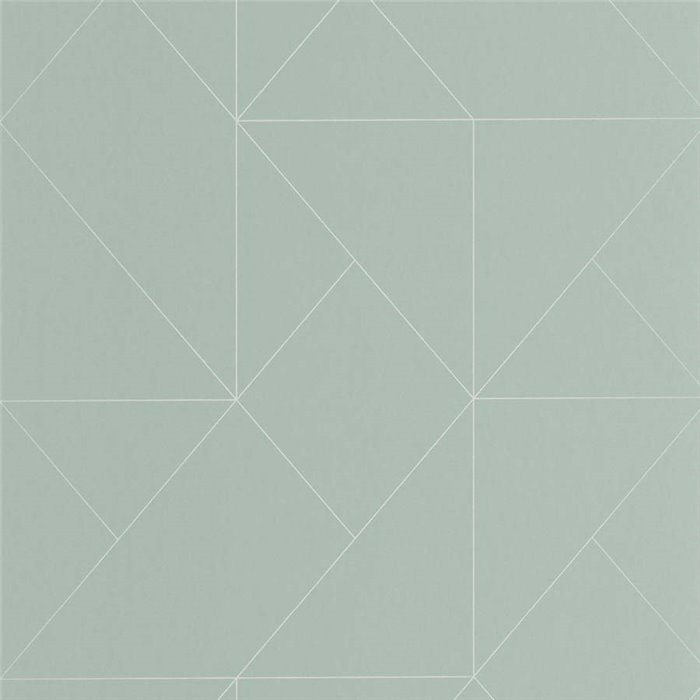 Papel pintado minimalista verde agua, patrón geométrico de diamantes - Casadeco Alchimie 89957247