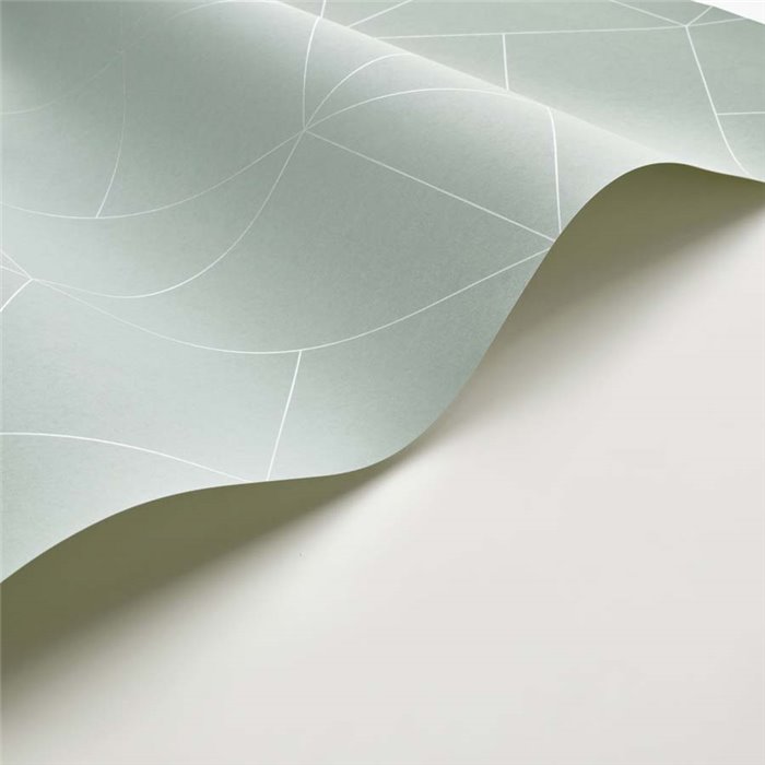 Papel pintado minimalista verde agua, patrón geométrico de diamantes - Casadeco Alchimie 89957247