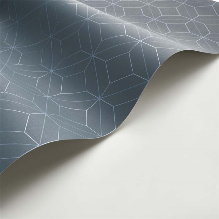 Casadeco|Papier peint géométrique bleu tridimensionnel pour chambre moderne|Moderne