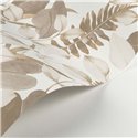 Casadeco|Wallpaper with white and beige lilies for bedroom|Floral