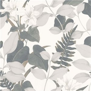 Caselio|Bildhafte Waldtapete mit Bäumen|Blumen